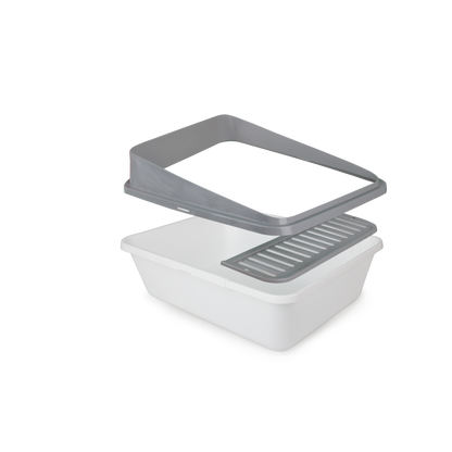 Go Fresh High Back Cat Litter Box Large Grey