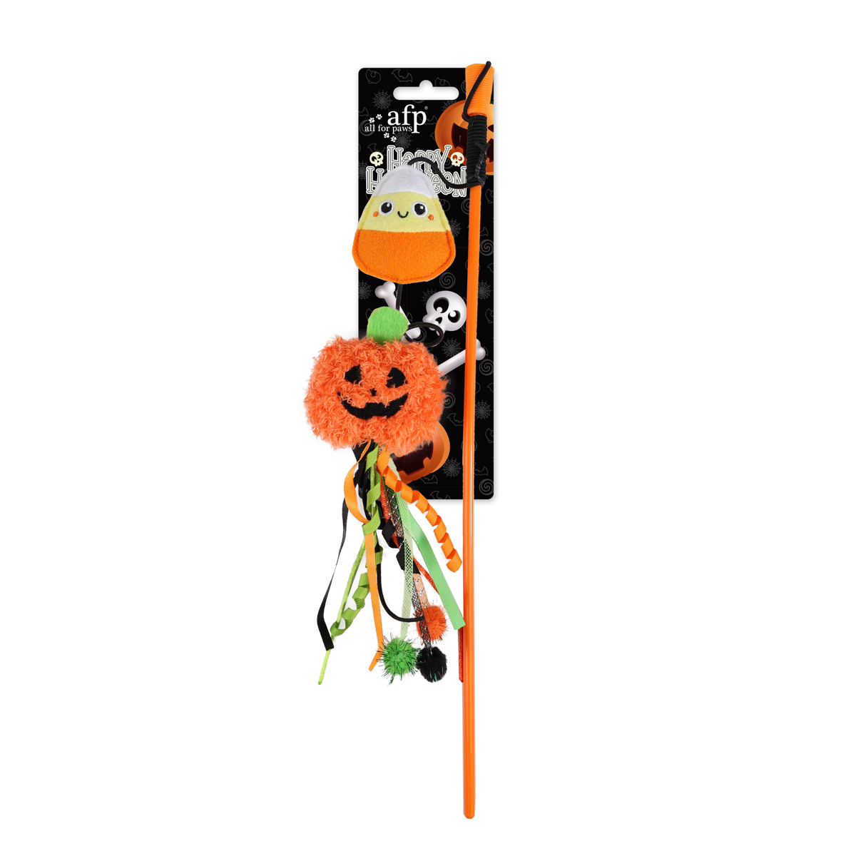 Naughty Or Trick Cat Pumpkin & Candy Wand