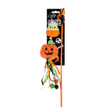 Naughty Or Trick Cat Pumpkin & Candy Wand