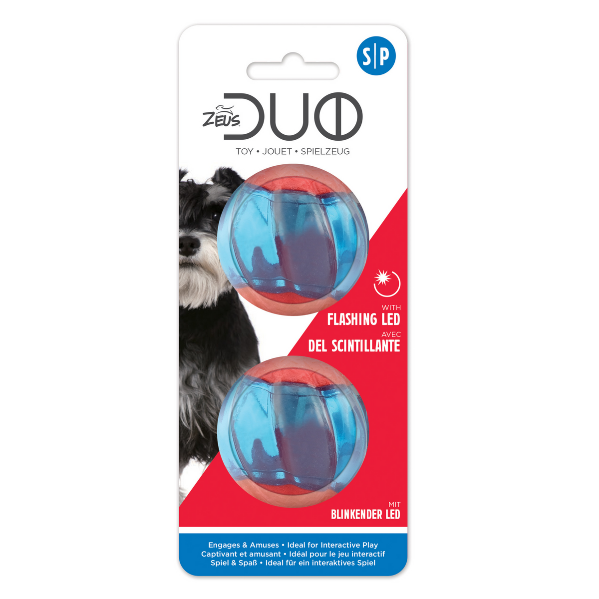 Zeus Duo Ball with LED 2/pk, 5 cm