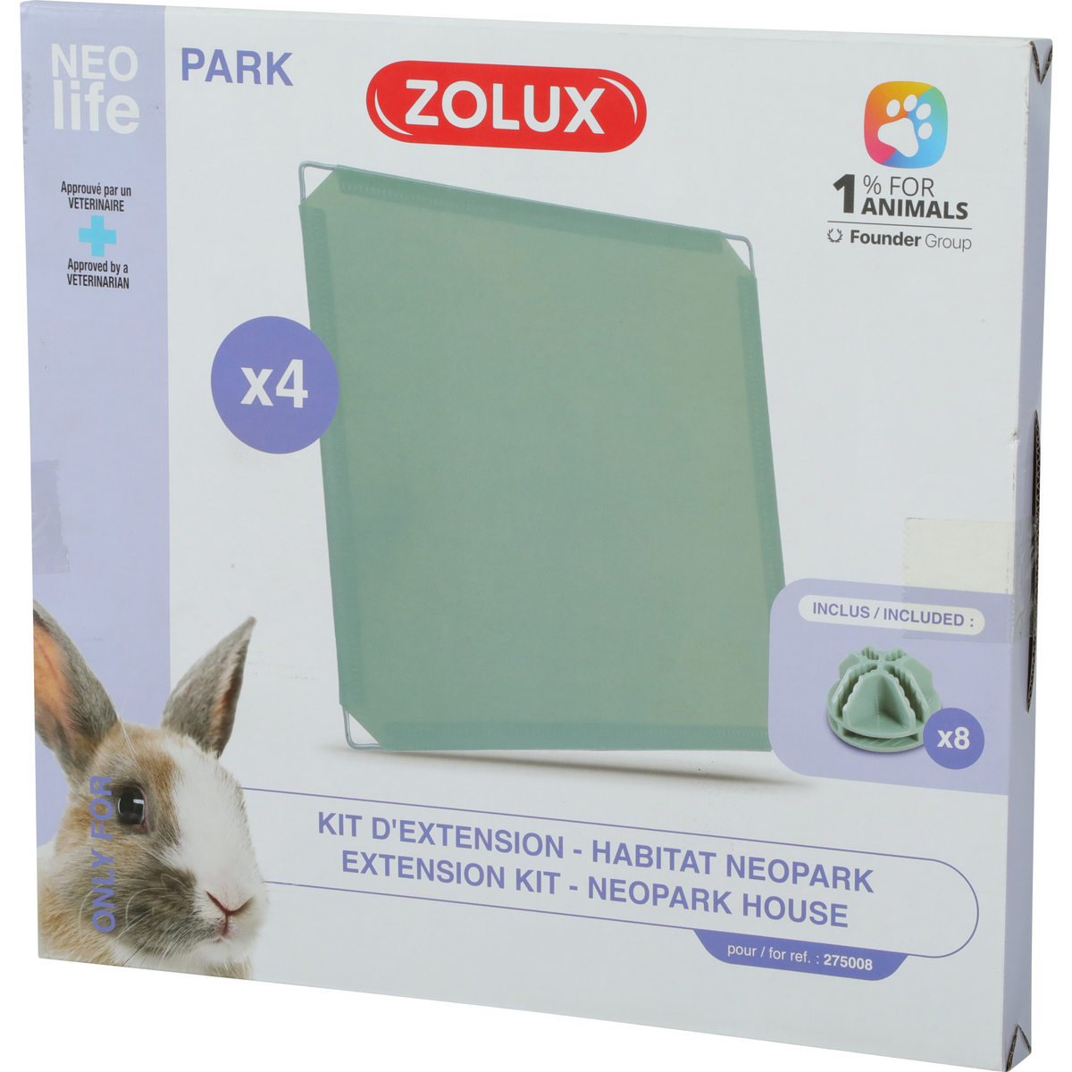 Extension Kit With 4 Solid Panels For Neolife Rabbit Neopark