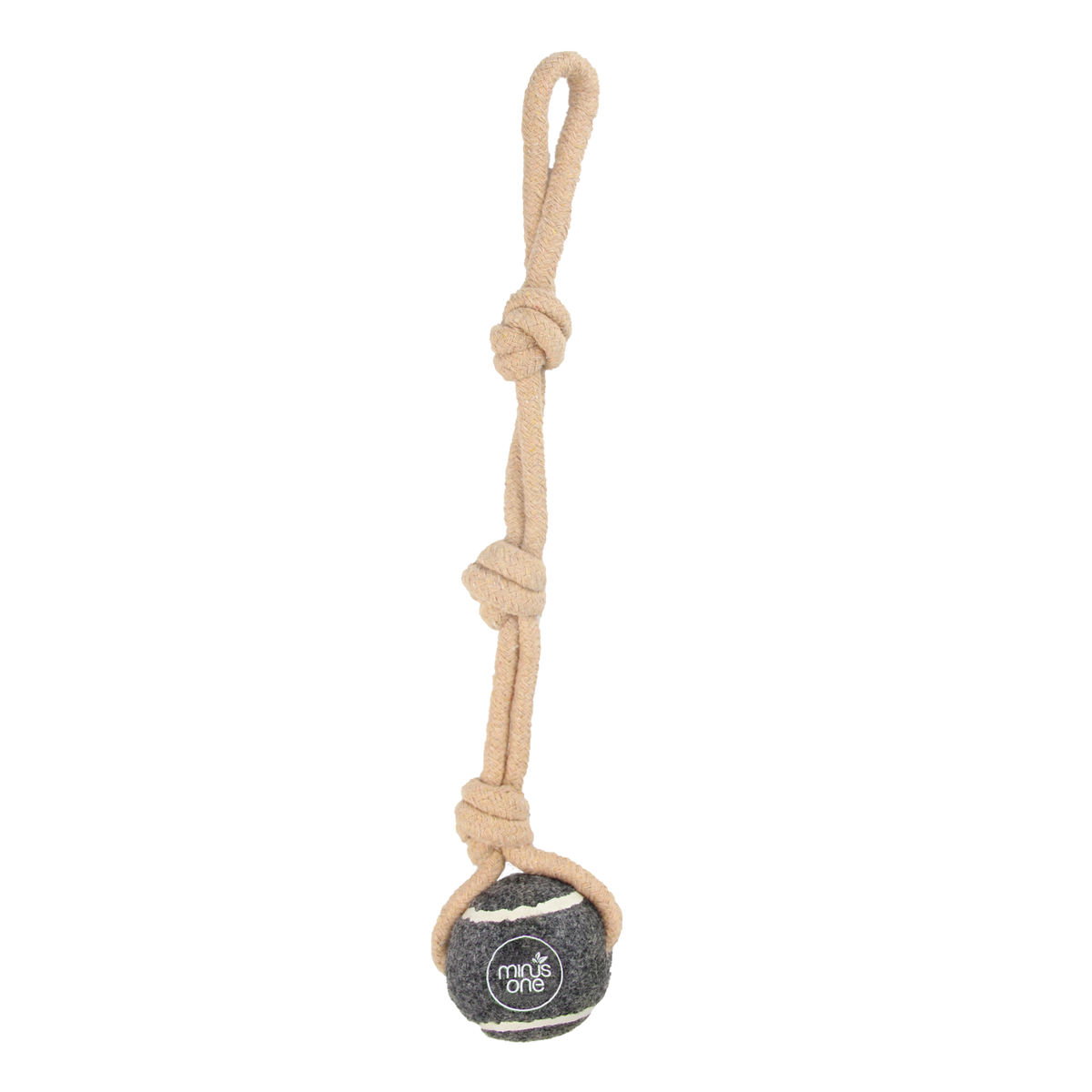 Dog Tennis Ball Rope Toy Single Grey