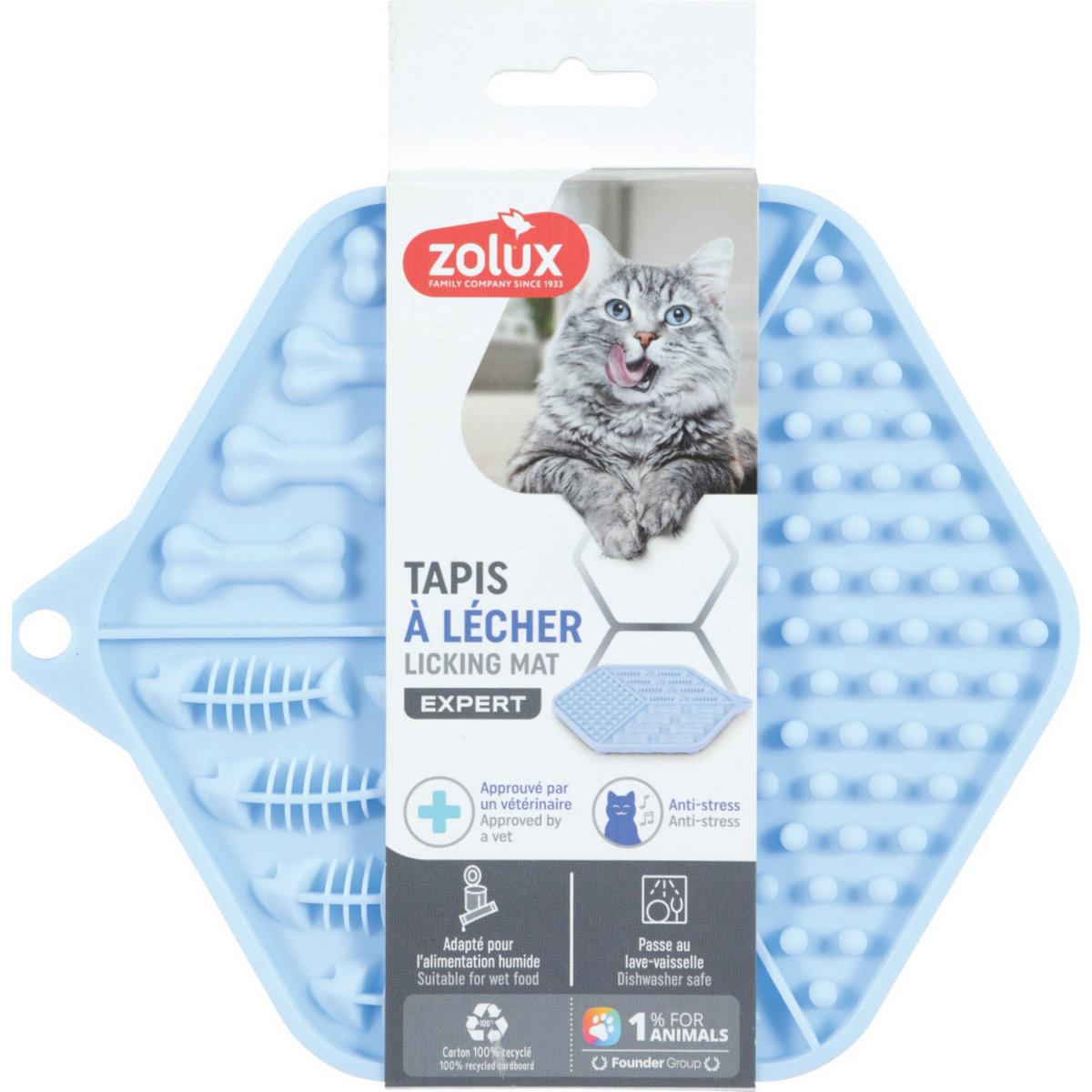 Silicone Cat Licking Mat Blue