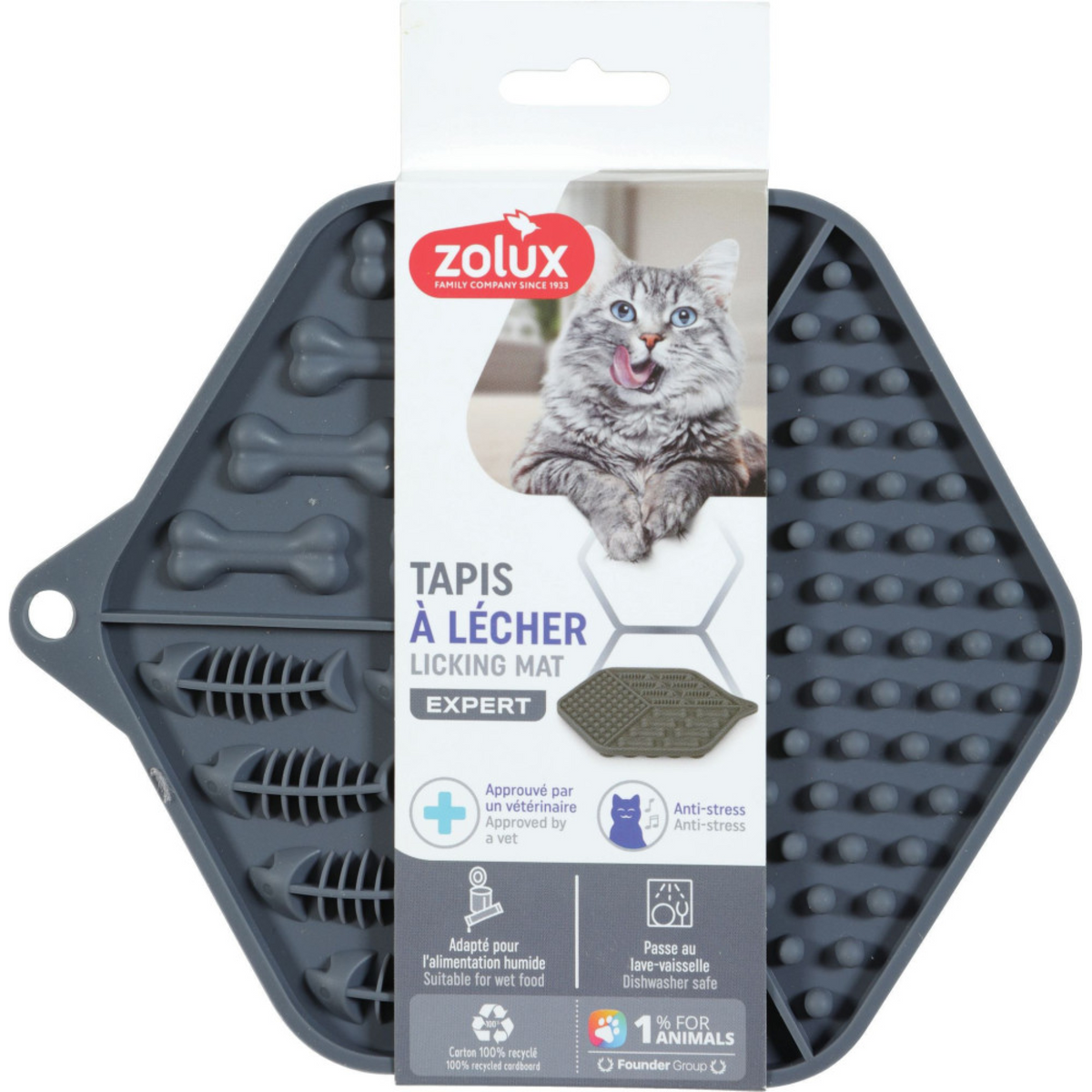 Silicone Cat Licking Mat Grey