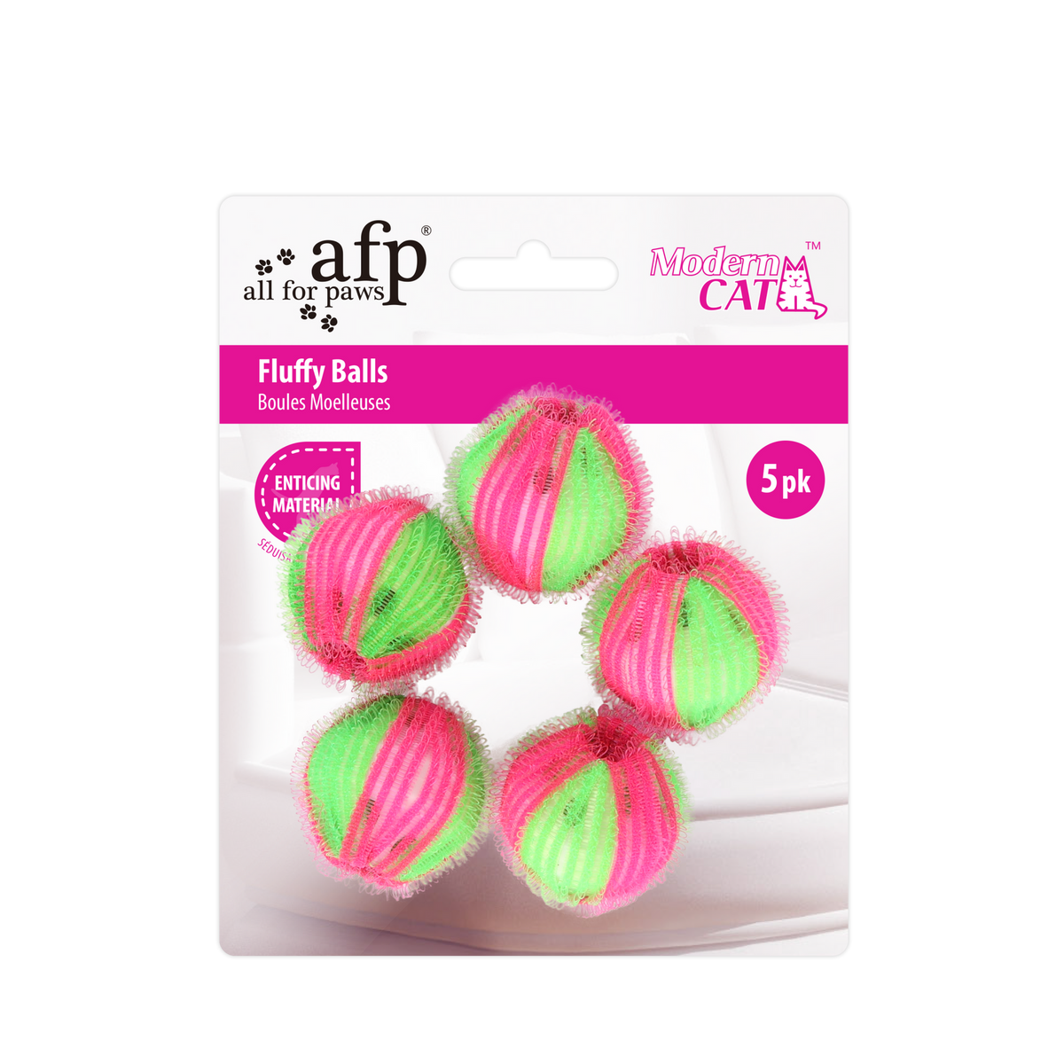 Modern Cat Fluffy Balls 5/pk