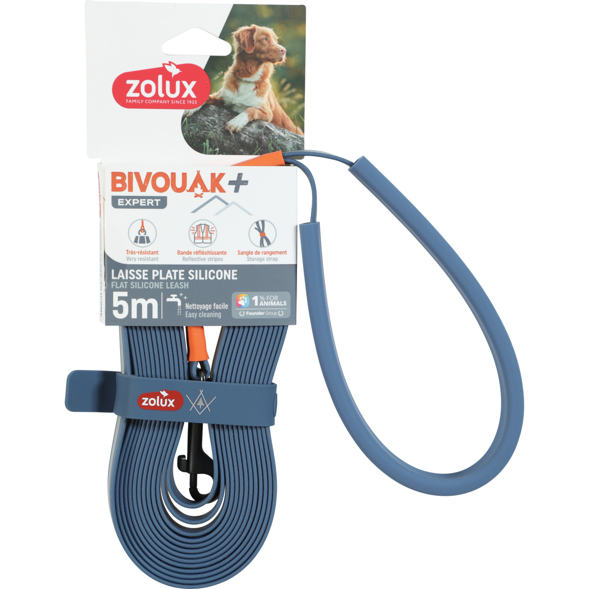 BVK Silicone Flat Lead Blue, 5 m