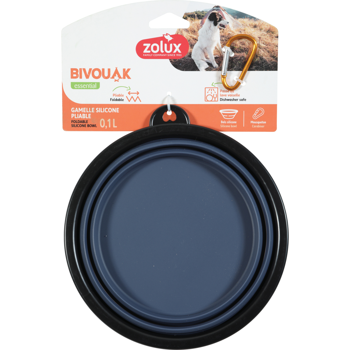 BVK Foldable Soft Bowl Blue, 1 L