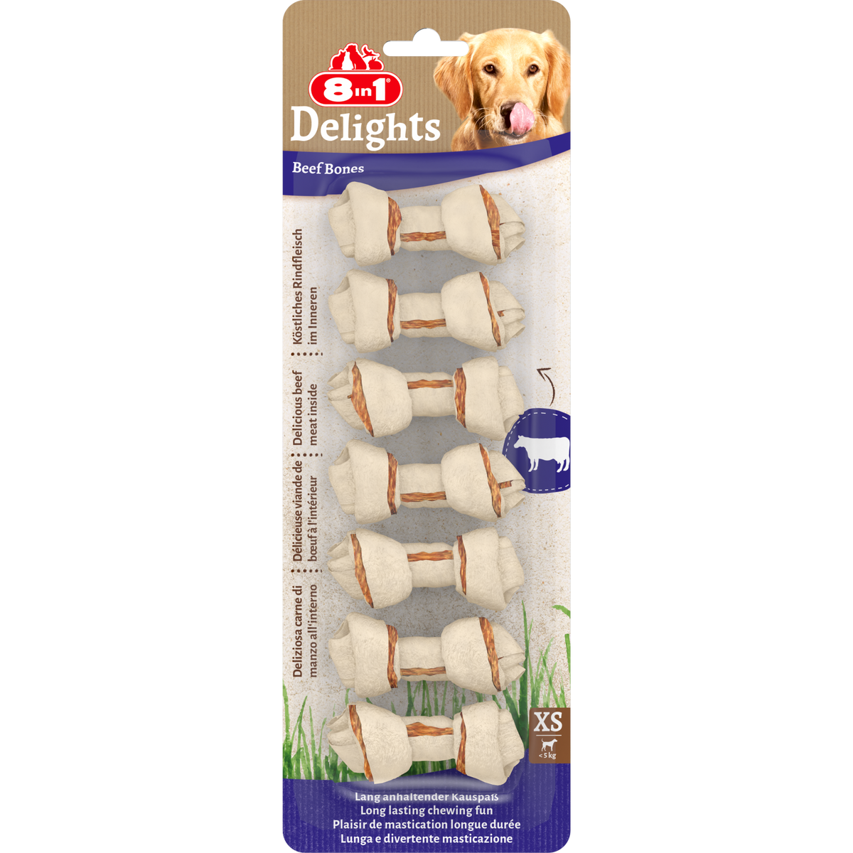 8in1 Delights Beef Bones XS, 7 pcs, 84 g