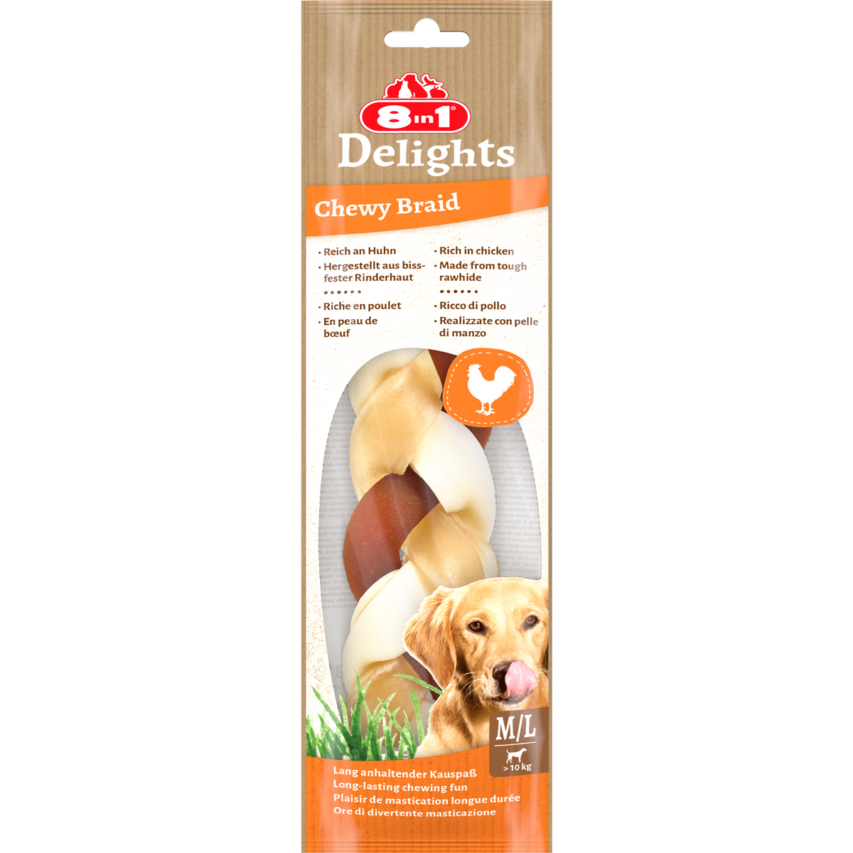 8in1 Delights Chewy Braids M/L, 80 g