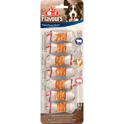 8in1 Triple Flavour Bones XS, 7pcs, 98 g