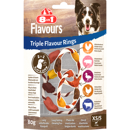 8in1 Triple Flavour Rings XS/S, 80 g