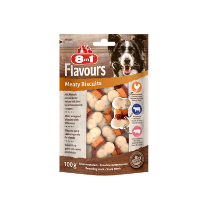8in1 Flavours Meaty Biscuits 100 g