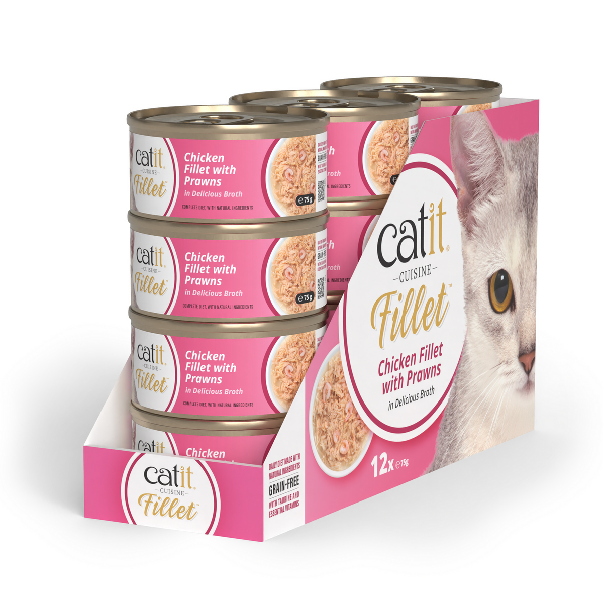 Catit Cuisine Chicken Fillet with Prawns, 12 x 75 g