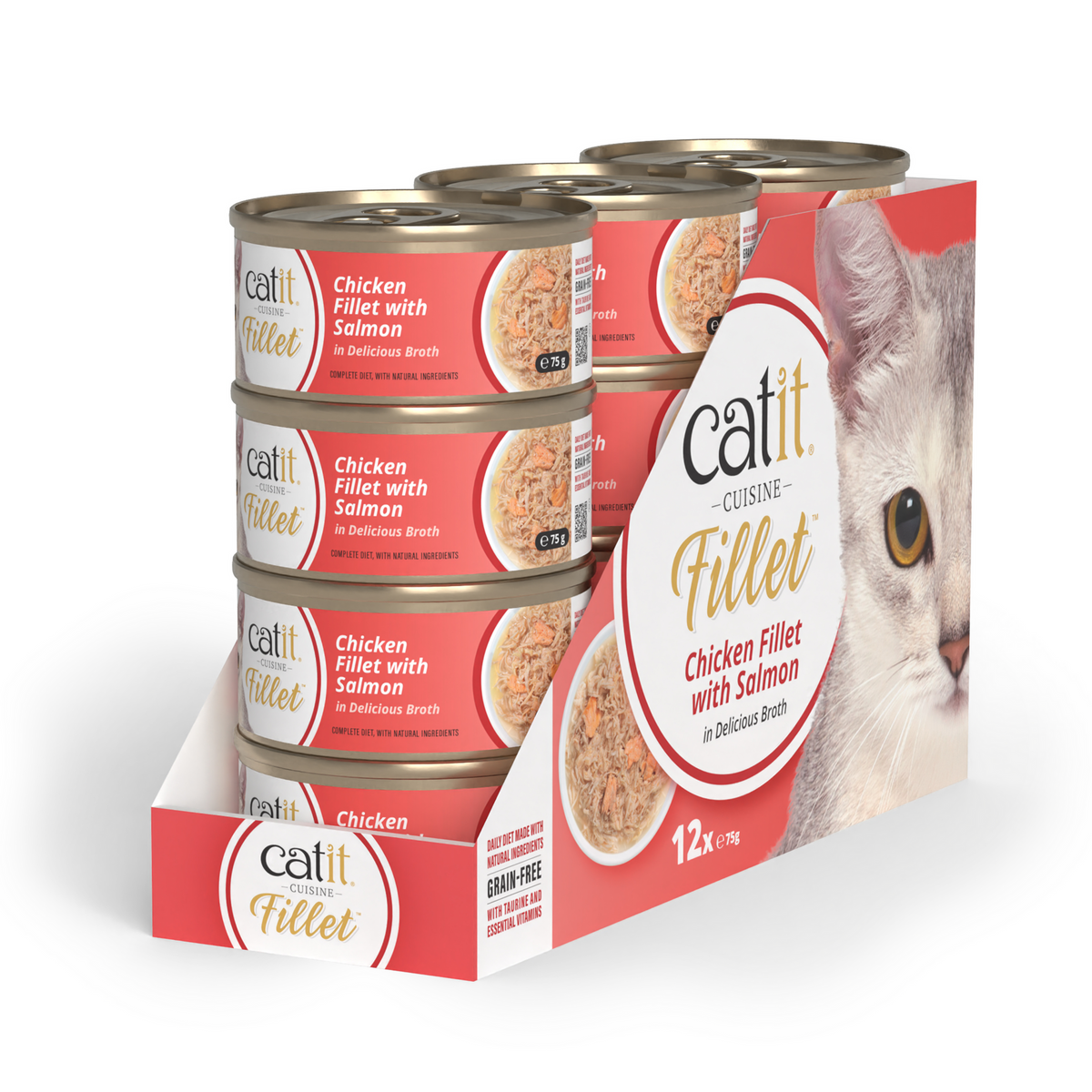 Catit Cuisine Chicken Fillet with Salmon, 12 x 75 g