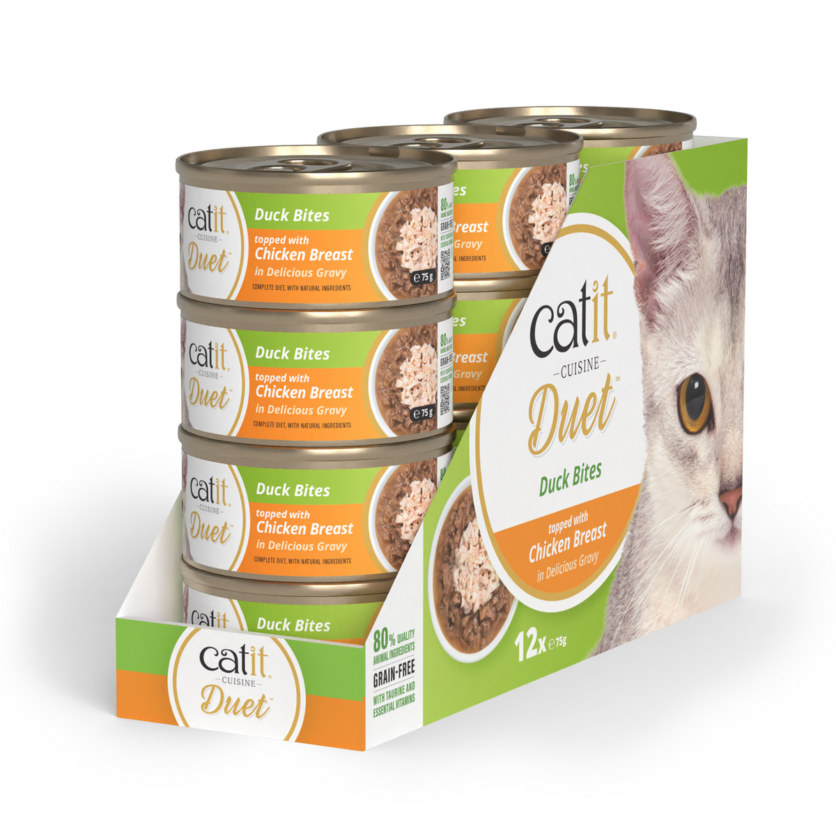 Catit Cuisine Duet, Duck with Chicken, 12 x 75 g