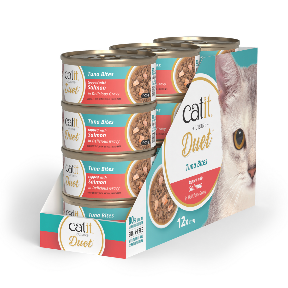 Catit Cuisine Duet, Tuna with Salmon, 12 x 75 g