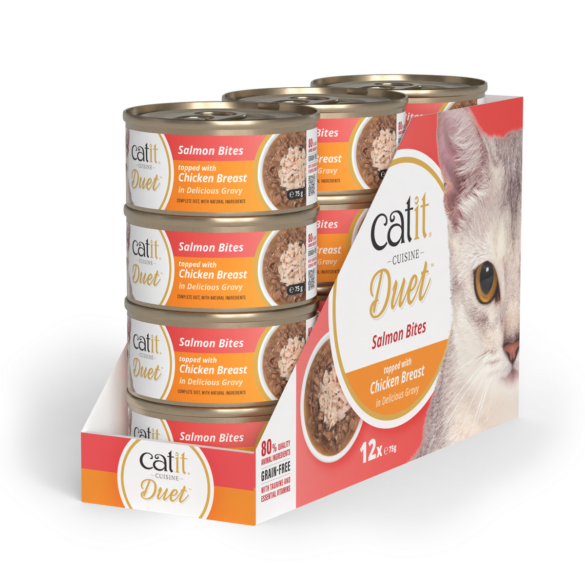 Catit Cuisine Duet, Salmon with Chicken, 12 x 75 g
