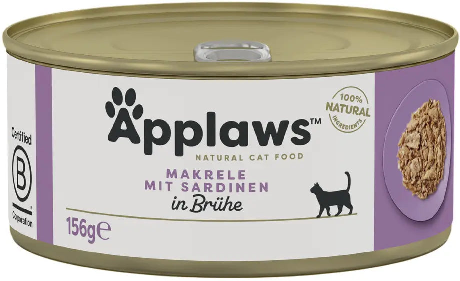 Applaws Mackerel with Sardine Adult Wet Cat Food 156g Tin