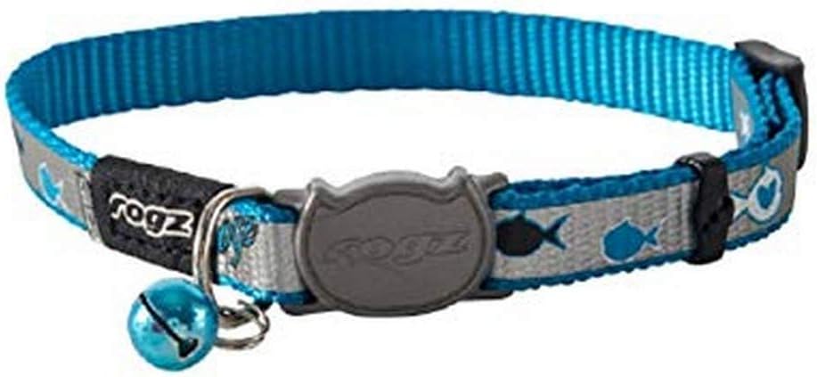 Rogz Reflectocat Blue Fish Cat Collar XS