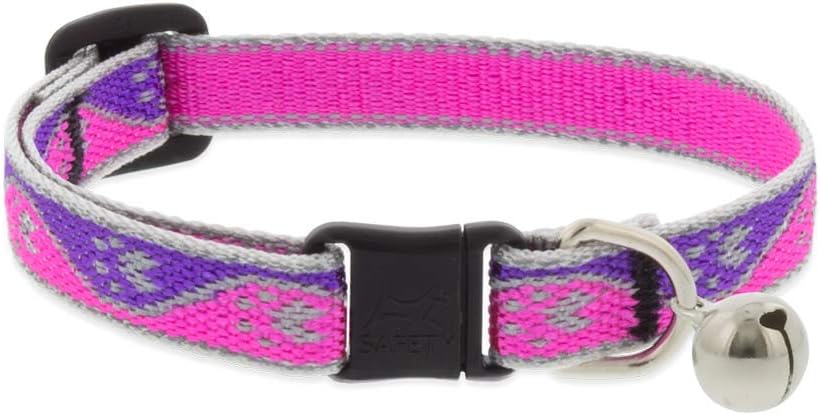 Reflective Safety Cat Collar ‚ Pink Paws