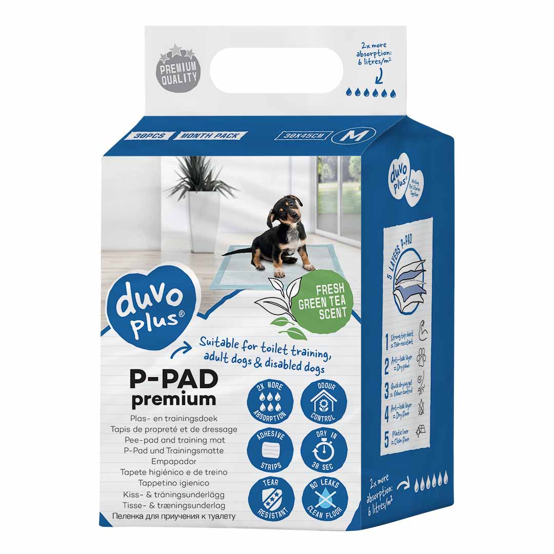 Duvo+ Pet Pad Premium Month Pack XL-60x60cm-Green Tea Scent-30pc