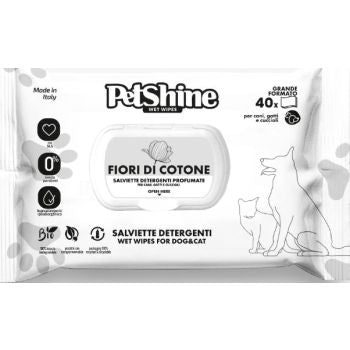 PETSHINE WET WIPES COTTON FLOWER 40PCS