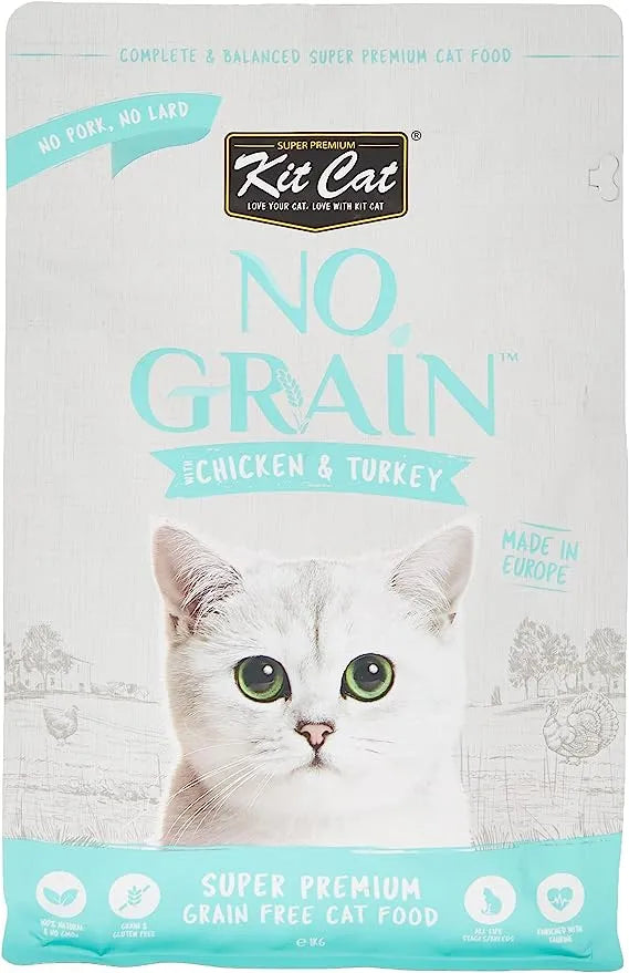 Kit Cat No Grain Super Premium Cat Food with Chicken & Turkey 1k