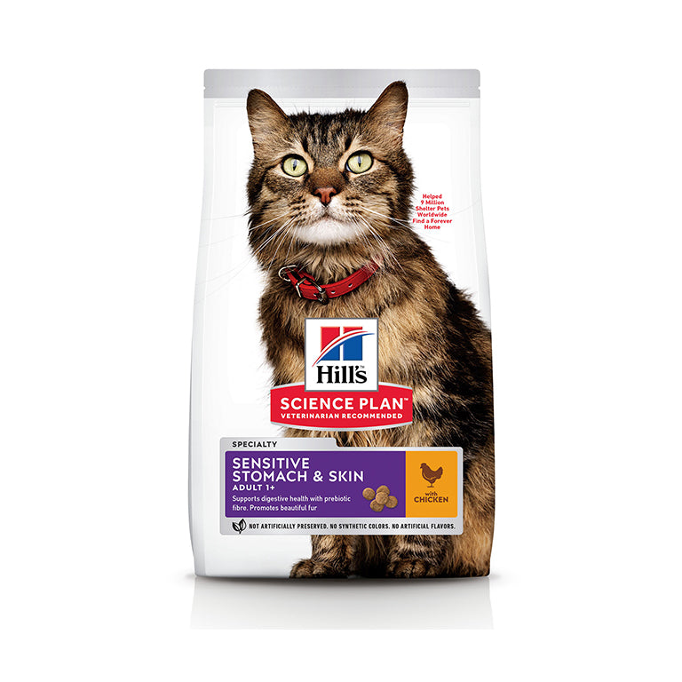 HillÃƒÆ’Ã‚Â¢ÃƒÂ¢Ã¢â‚¬Å¡Ã‚Â¬ÃƒÂ¢Ã¢â‚¬Å¾Ã‚Â¢s Science Plan Sensitive Stomach & Skin Adult Cat Food With Chicken (3kg)