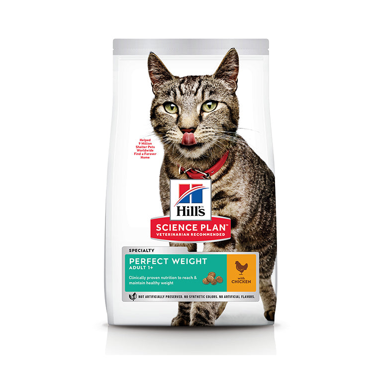 HillÃƒÆ’Ã‚Â¢ÃƒÂ¢Ã¢â‚¬Å¡Ã‚Â¬ÃƒÂ¢Ã¢â‚¬Å¾Ã‚Â¢s Science Plan Perfect Weight Adult Cat Food With Chicken (2.5kg)