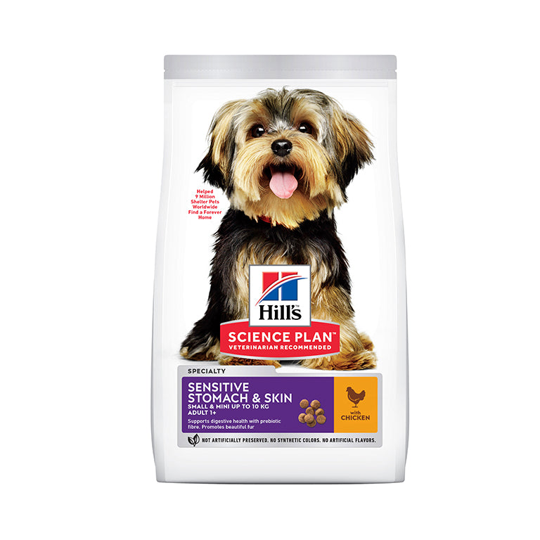 HillÃƒÆ’Ã‚Â¢ÃƒÂ¢Ã¢â‚¬Å¡Ã‚Â¬ÃƒÂ¢Ã¢â‚¬Å¾Ã‚Â¢s Science Plan Sensitive Stomach & Skin Small & Mini Adult Dog Food With Chicken (1.5kg)