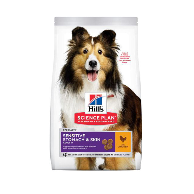 HillÃƒÆ’Ã‚Â¢ÃƒÂ¢Ã¢â‚¬Å¡Ã‚Â¬ÃƒÂ¢Ã¢â‚¬Å¾Ã‚Â¢s Science Plan Sensitive Stomach & Skin Medium Adult Dog Food With Chicken (14kg)