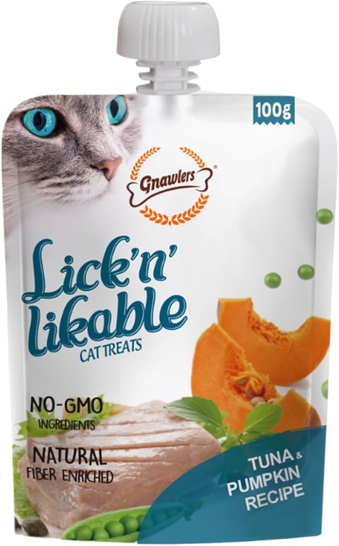 Gnawlers Lick n Likable Creamy Cat Treat with Tuna & Pumpkin