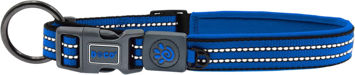 DOCO Vario Medium Turquoise Reflective Dog Collar (44-55x2cm)