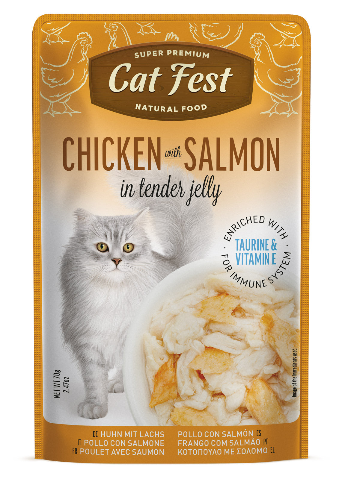 Cat Fest Wet Food with Chicken & Salmon in Tender Jelly 70GM