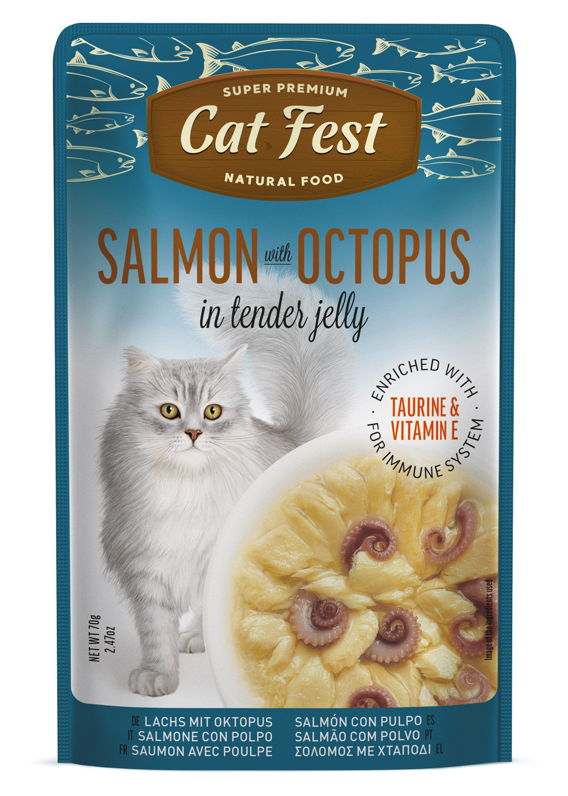 Cat Fest Wet Food with Salmon & Octopus in Tender Jelly 70GM