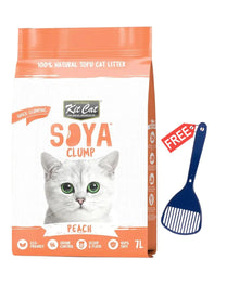 Kit Cat Soya Clump Soybean Litter - Peach 7L - Free Scoop