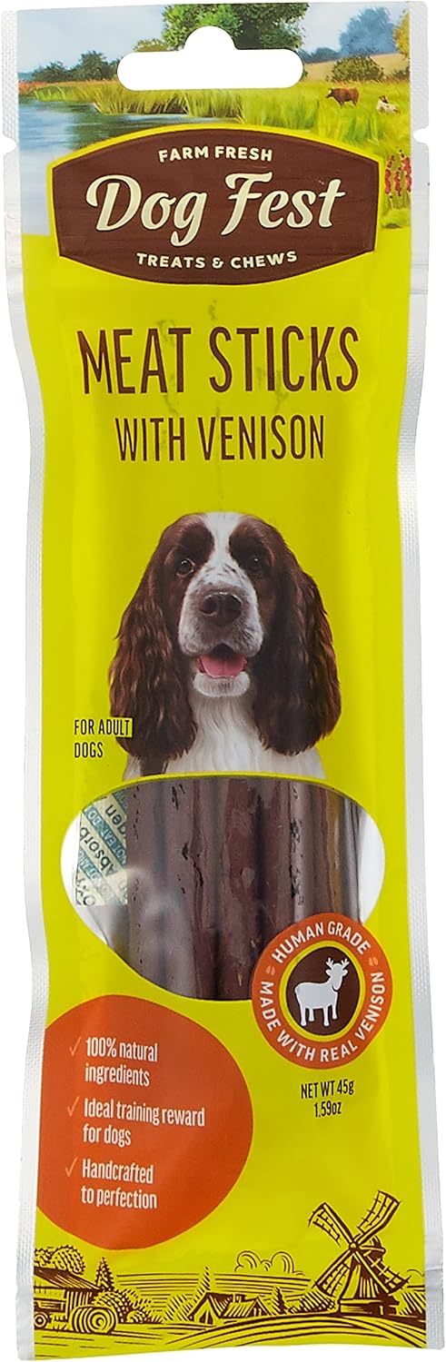 Dog Fest Meat Sticks With Vension For Adult Dogs - Weight : 45g