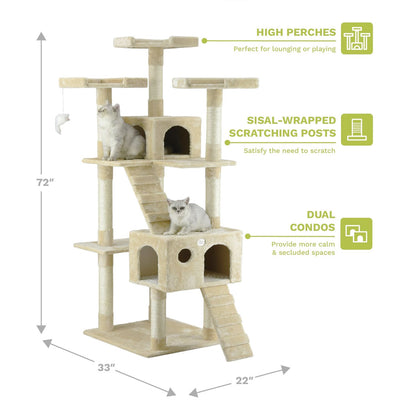 Go Pet Club 72" Cat Tree CondoOverall Size : 22"L x 33"W x 72"H