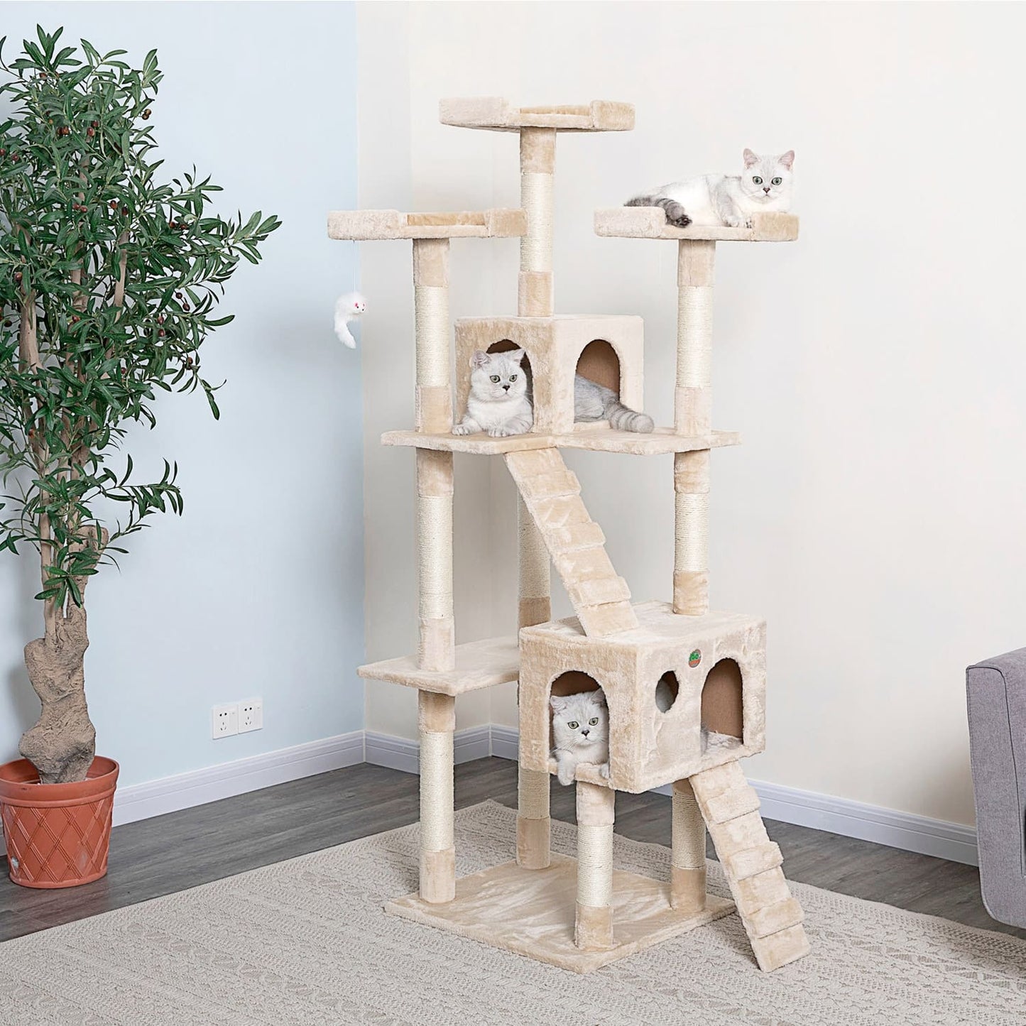Go Pet Club 72" Cat Tree CondoOverall Size : 22"L x 33"W x 72"H