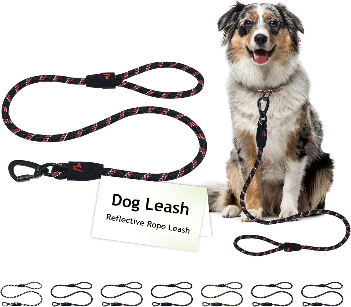 Doco 5ft Reflective Rope Leash With Click & Lock Snap (DCROPE5060)[Color - Maroon, Size - L]