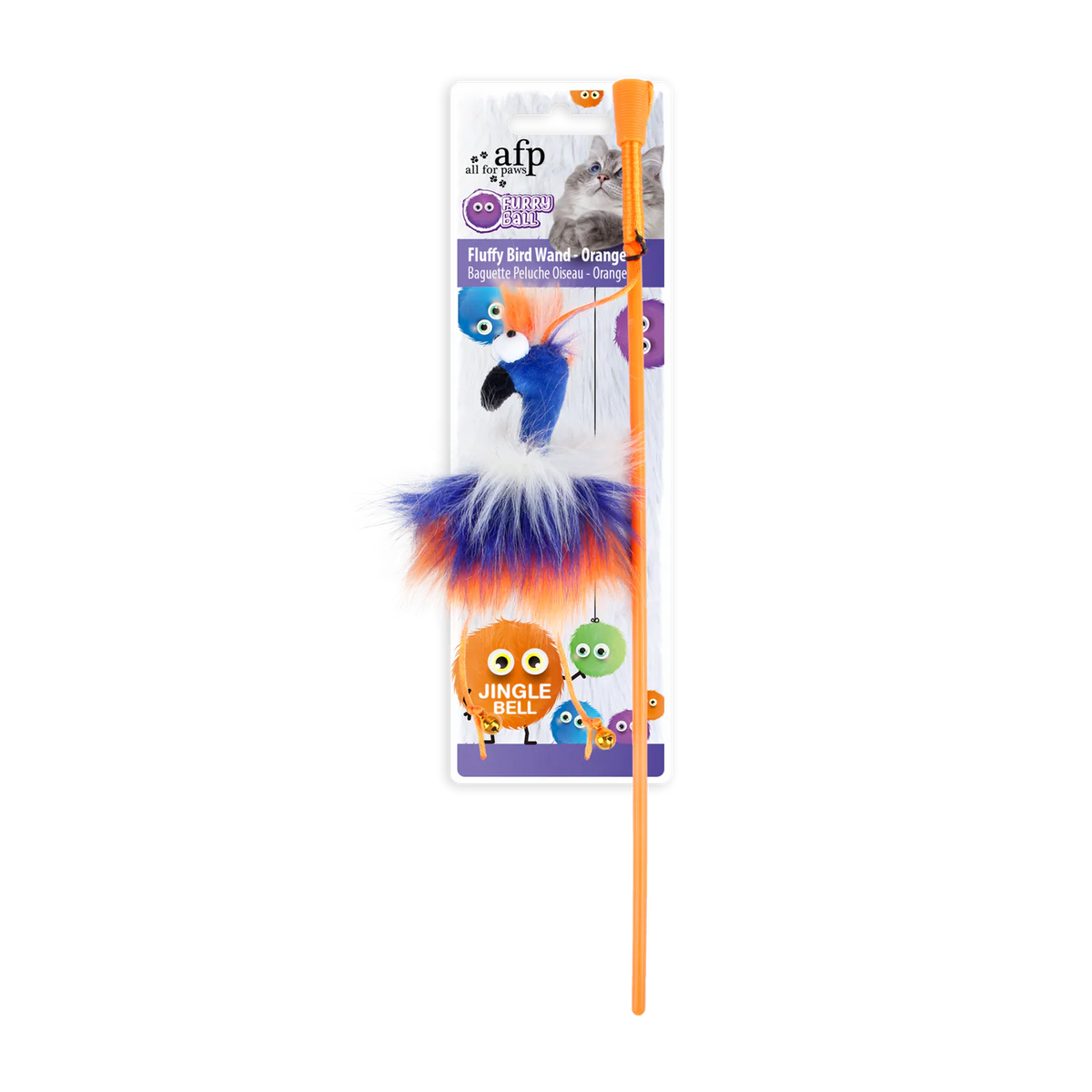 AFP Furry Ball W Orange Cat & Dog Toy