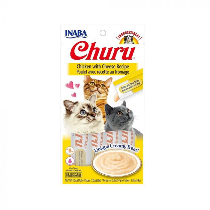 Inaba Churu Creamy Cat Treats with Chicken & Cheese 4 x 14 g