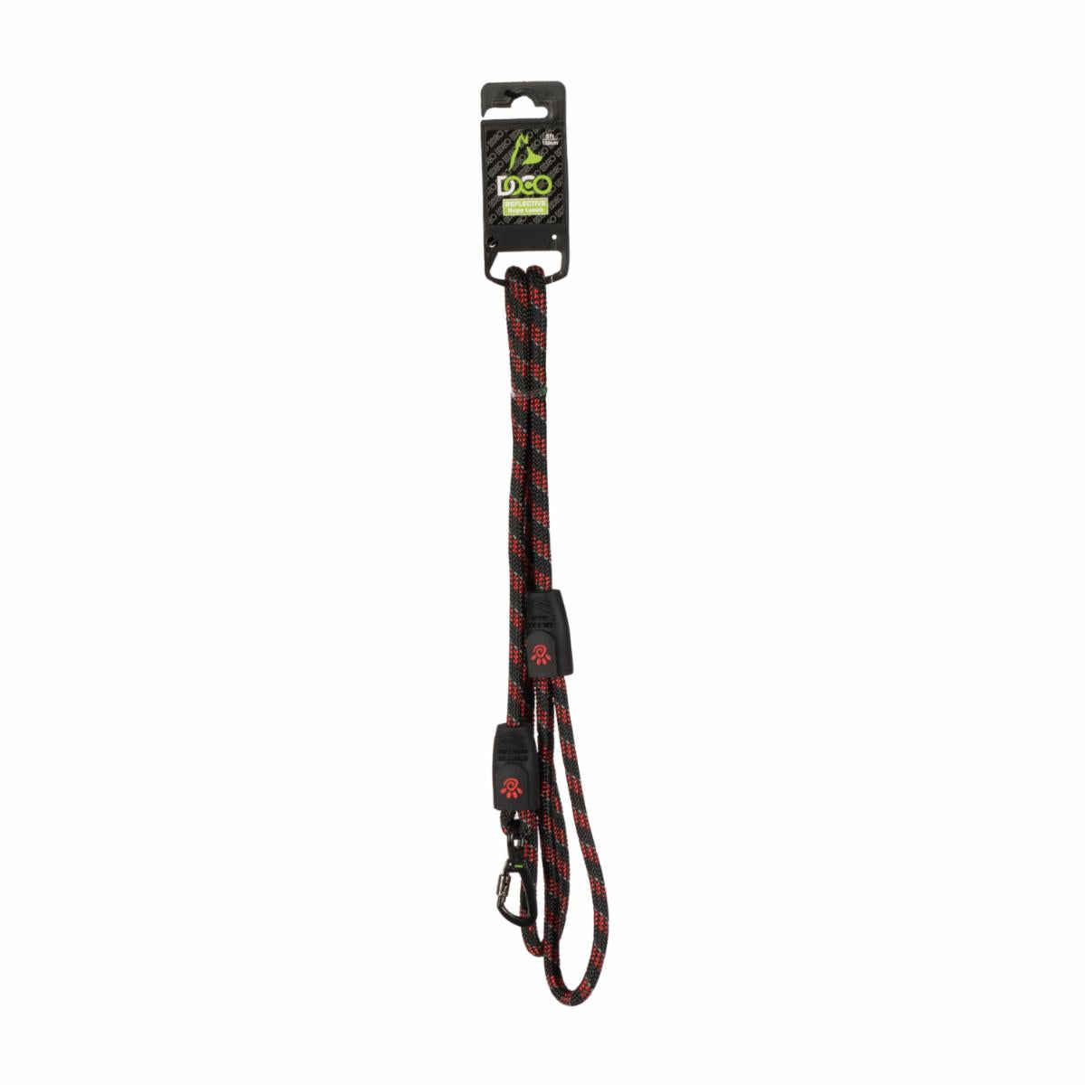Doco 5ft Reflective Rope Leash With Click & Lock Snap (DCROPE5060)[Color - Maroon, Size - S]