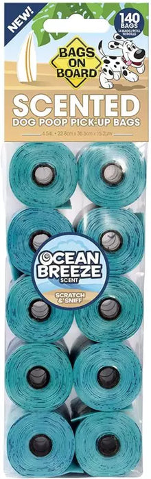 Bags on Board Refill Bags Ocean Breeze Scented Green 140bags