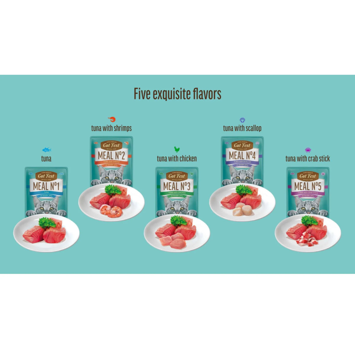 Cat Fest Wet Cat Food In Jelly & Tuna With Chicken - 50g