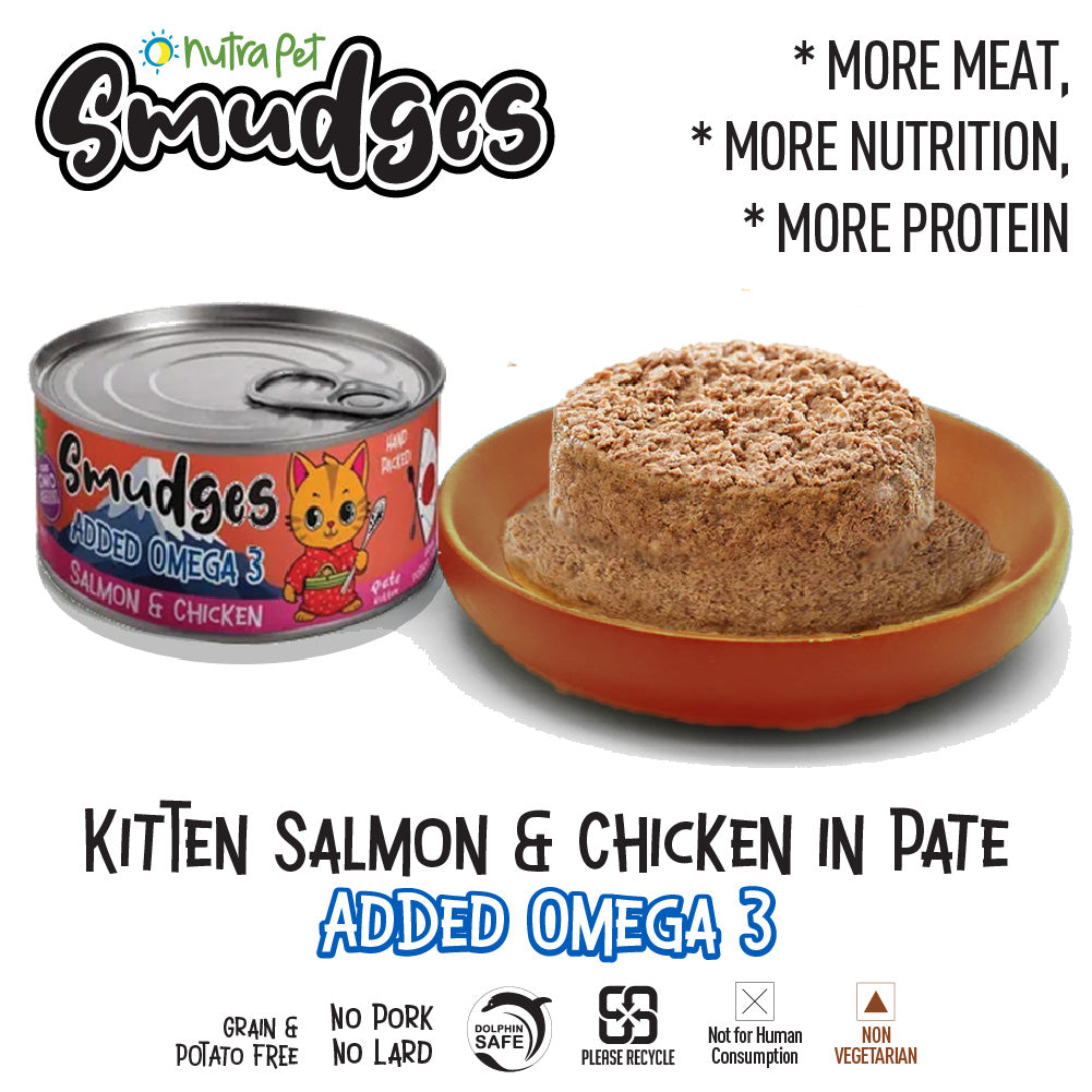 Smudges Kitten Salmon Pate Mixed with Shredded Kitchen 60g