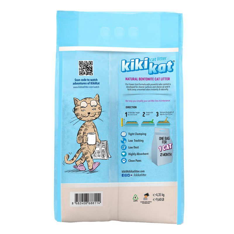 Kiki Kat White Bentonite Clumping Cat Litter –Cleany-10 L
