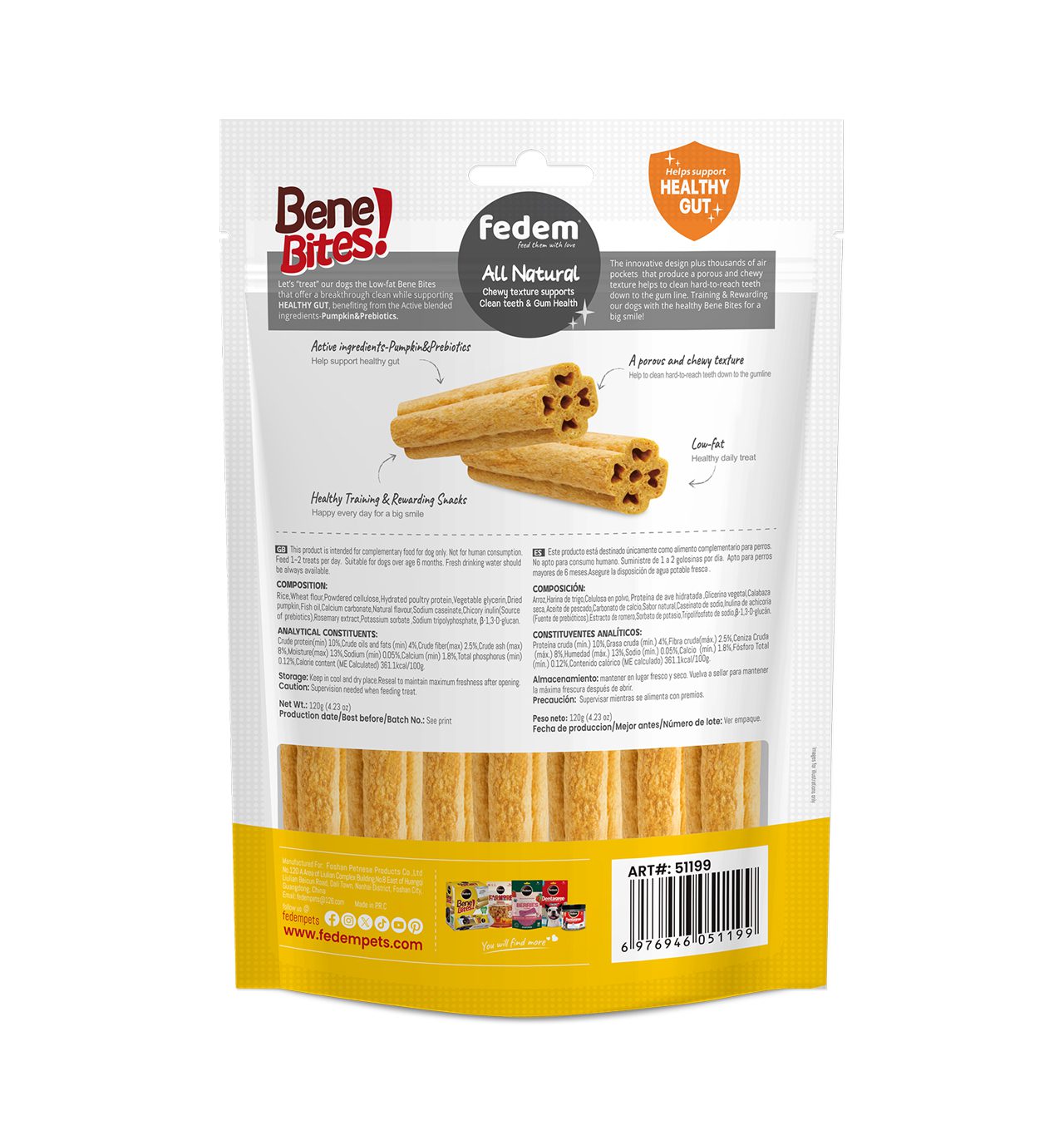 Fedem Bene Bites for Dogs – Healthy Snacks for Gut Support 120g