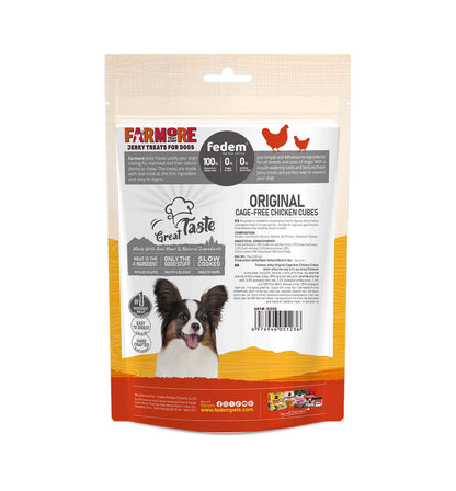 Fedem Farmore Jerky for Dogs – Original Cage-Free Chicken Cubes 75g