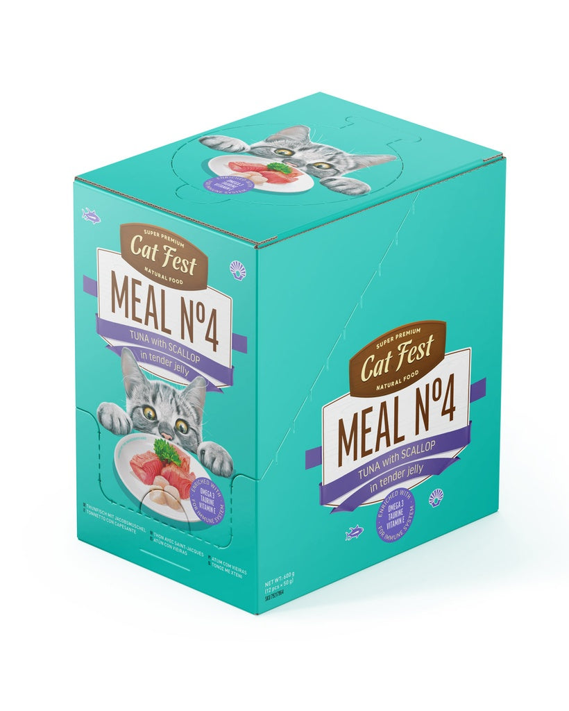 Cat Fest Meal No 4 Cat Food in Jelly-Tuna With Scallop 12x50g 12pcs/box